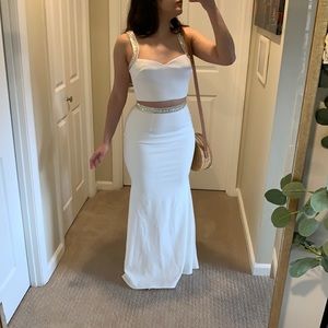 Two piece white dress
